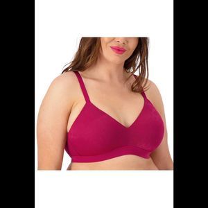 All Worthy Brushed Micro and Lace Bralette Beet Red -